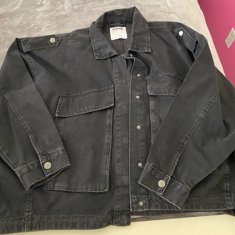 oversized black jean jacket